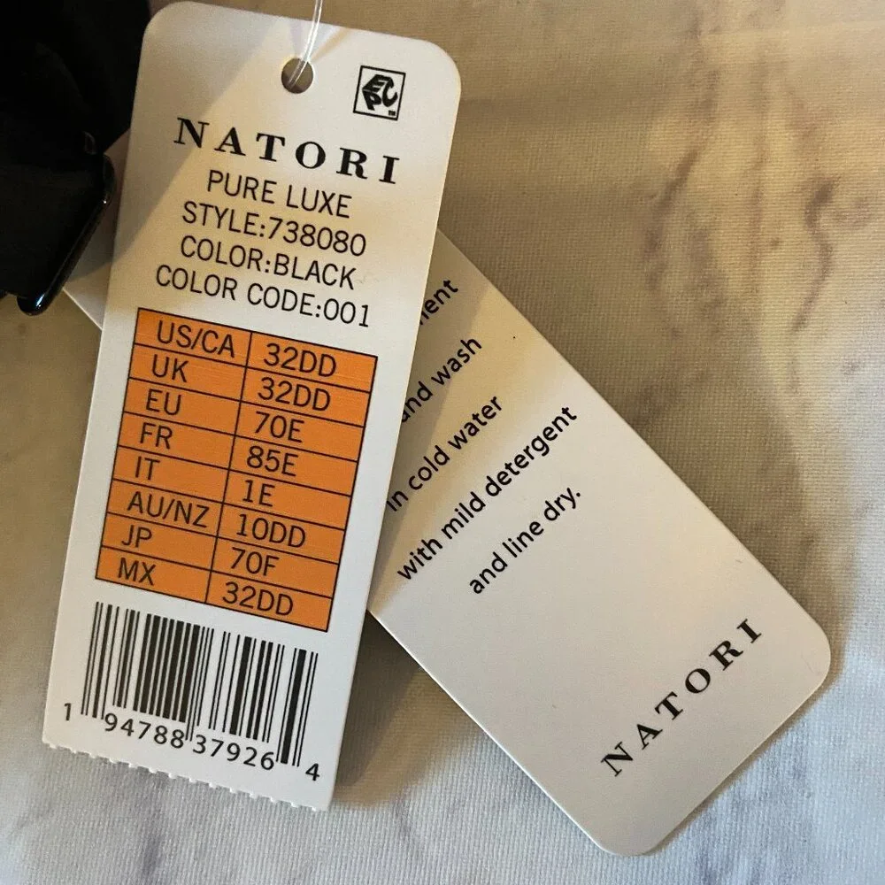 Natori Pure Luxe Convertible Front-Close Underwire Bra 738080 32DD NWT